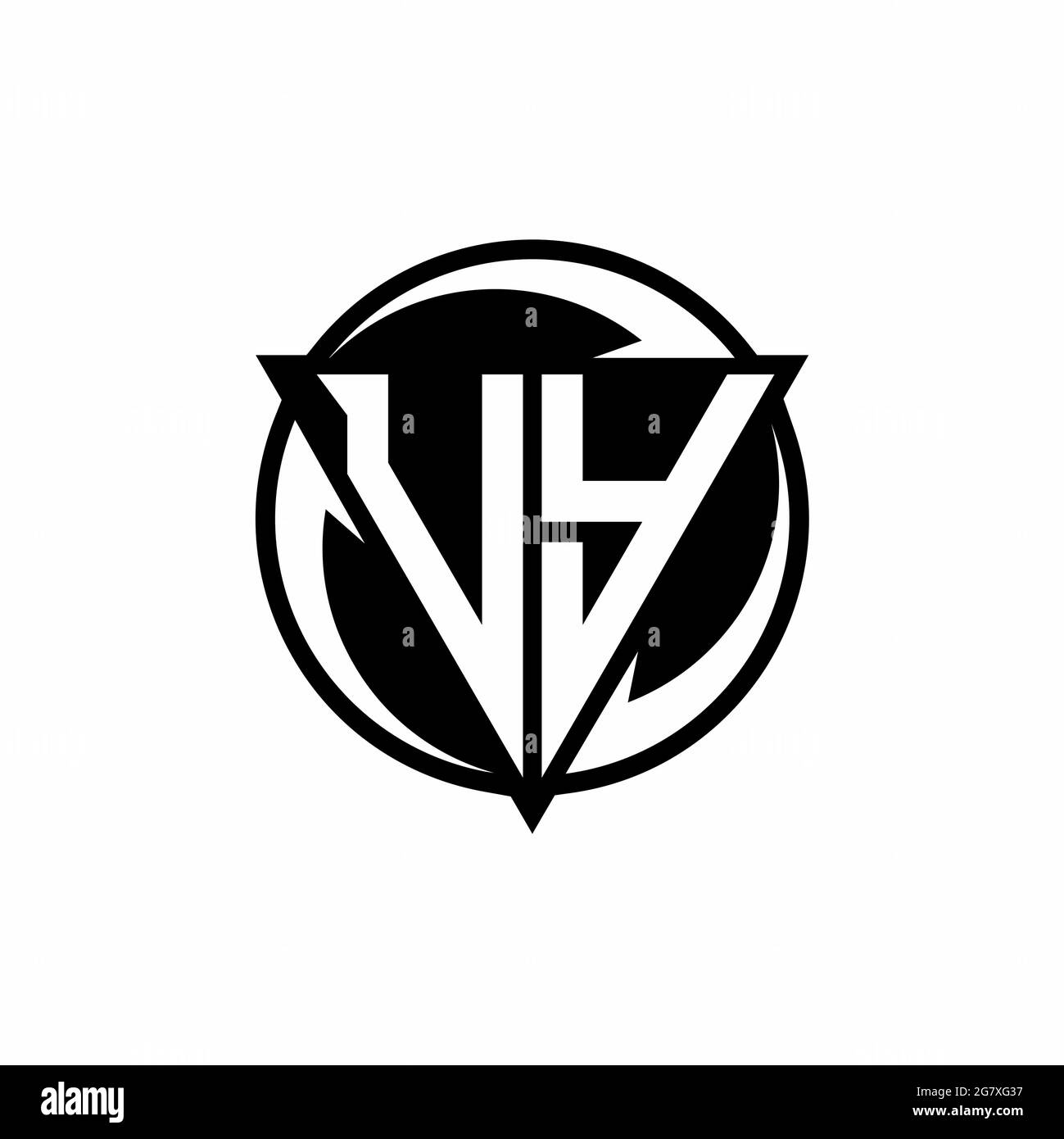 UY logo with triangle shape and circle rounded design template isolated on white background