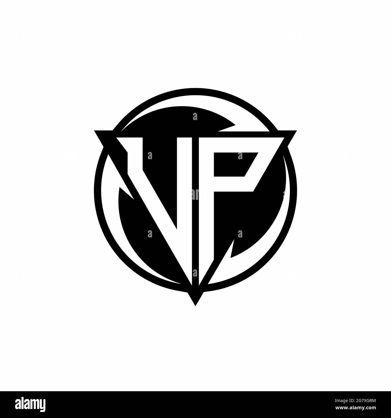 UP logo with triangle shape and circle rounded design template isolated on white background Stock Vector