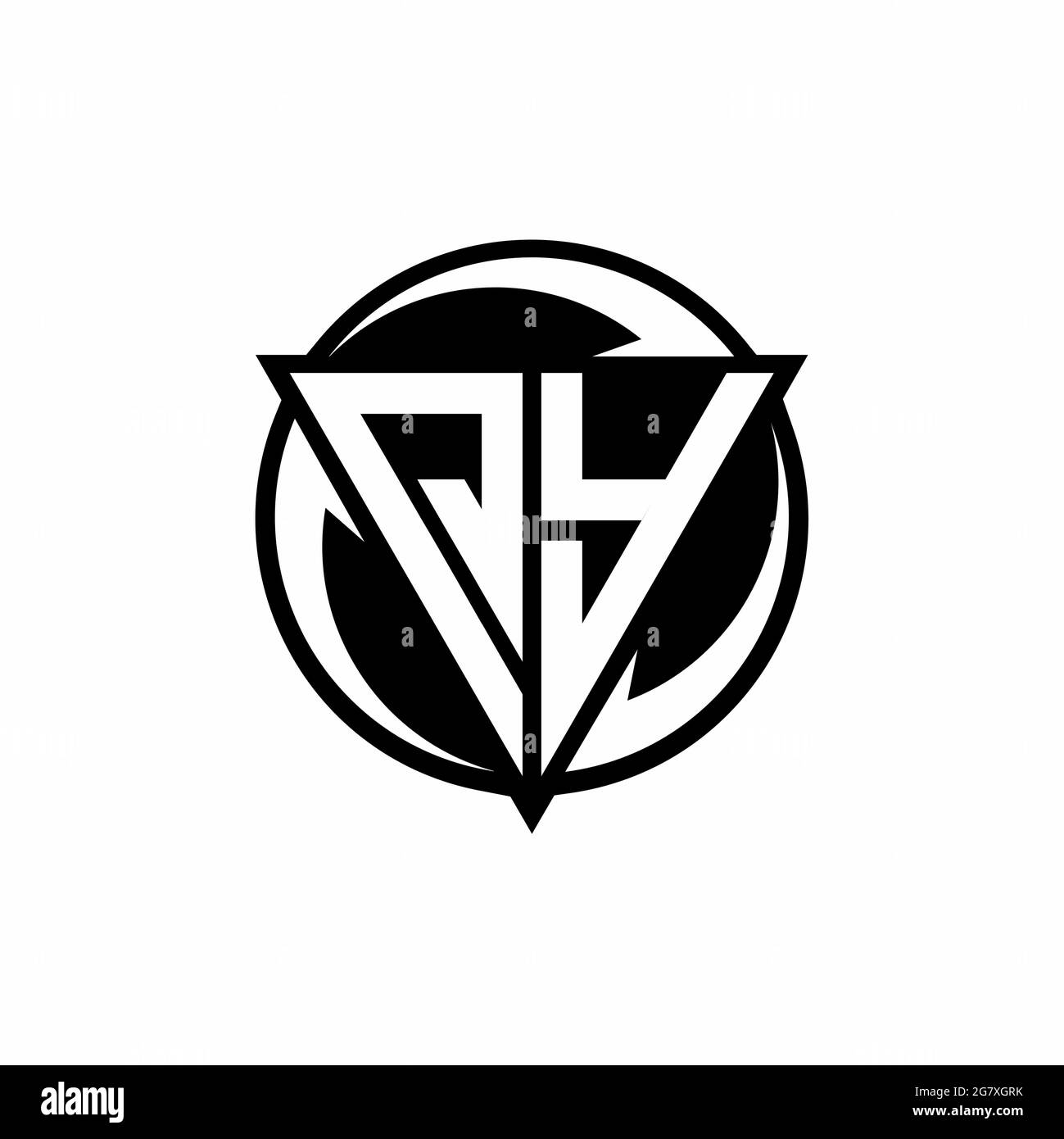 QY logo with triangle shape and circle rounded design template isolated on white background Stock Vector