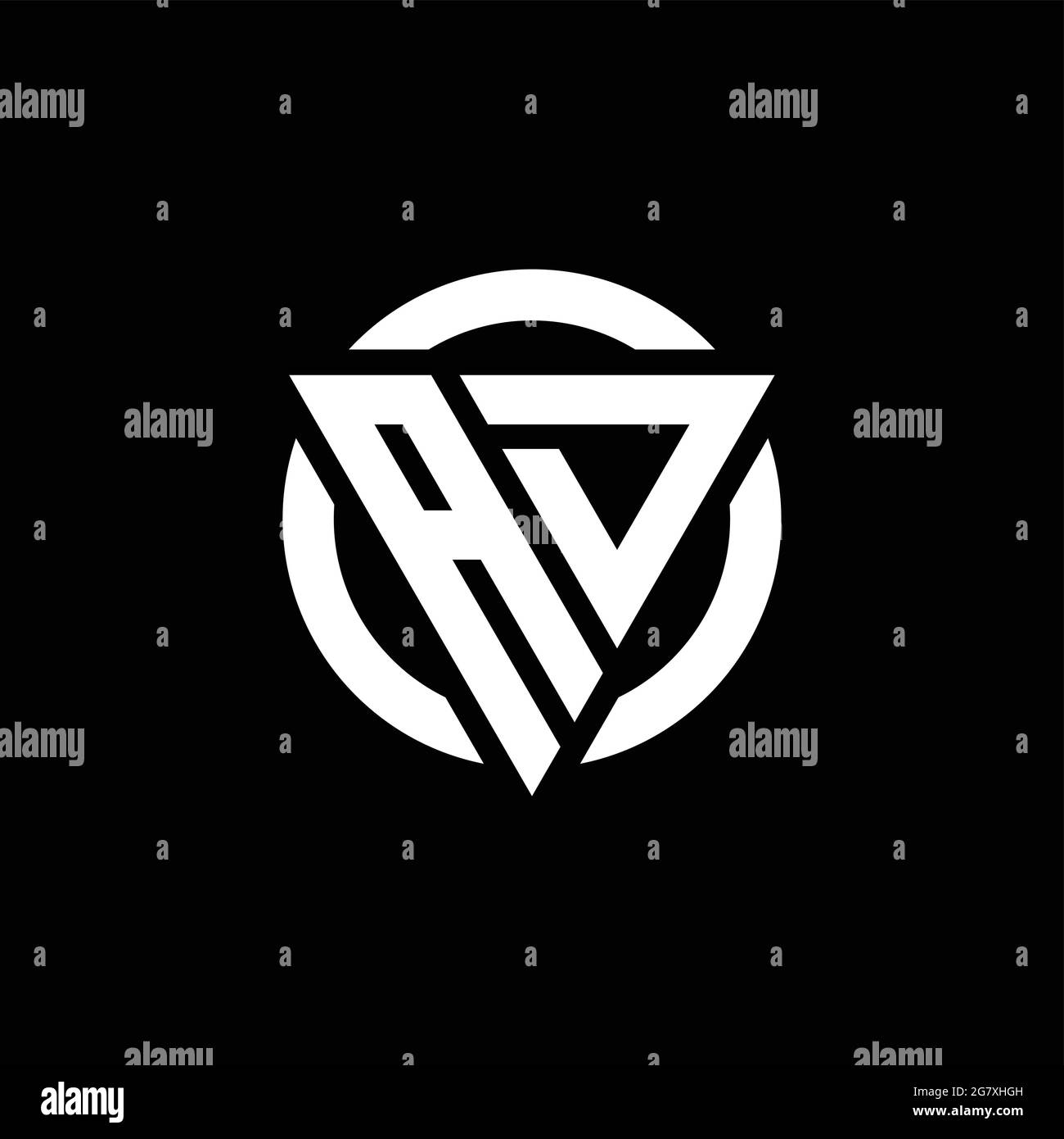 AD logo with triangle shape and circle rounded design template isolated ...