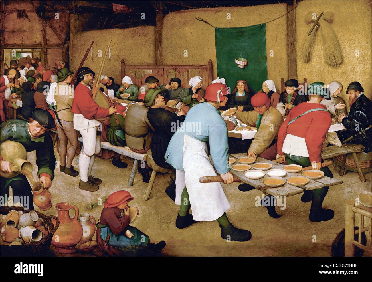 Peasant Wedding by Pieter Bruegel the Elder (c.1525-1569), oil on wood, 1566-69 Stock Photo