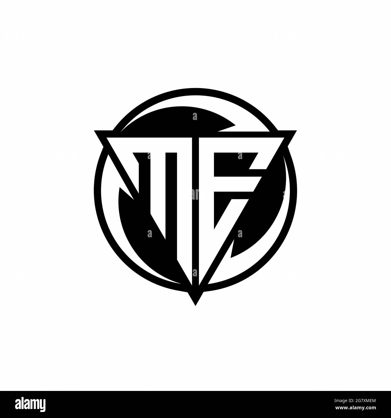 ME logo with triangle shape and circle rounded design template isolated on white background Stock Vector