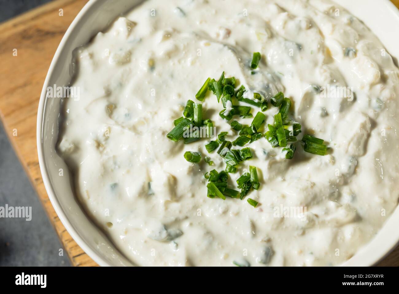 Healthy Homemade French Onion Dip with Chips Stock Photo Alamy