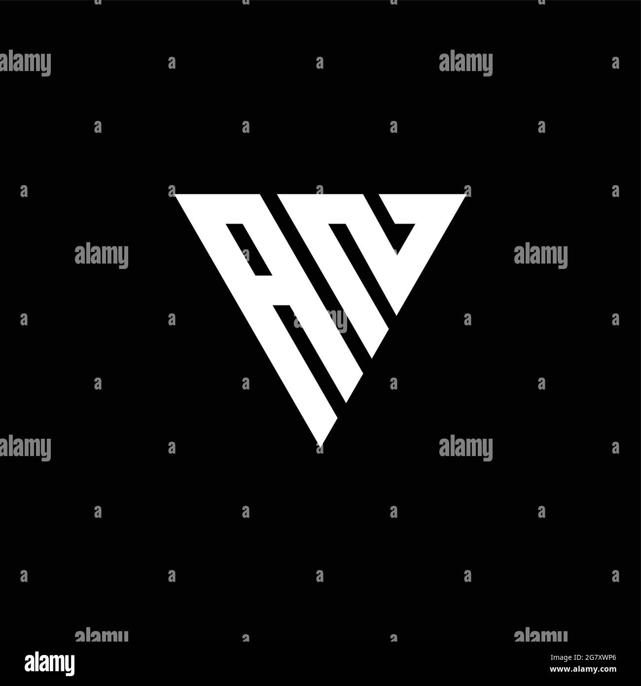 AN Logo letter monogram with triangle shape design template isolated on ...