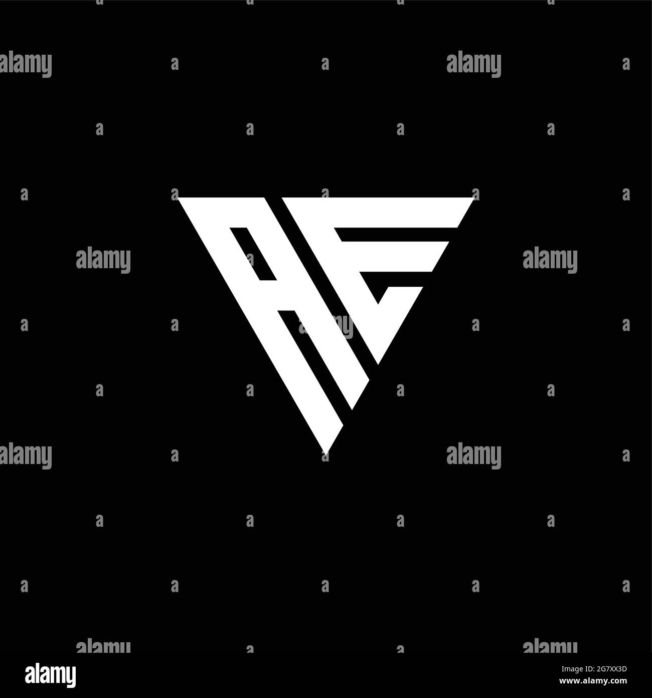 AE Logo letter monogram with triangle shape design template isolated on ...