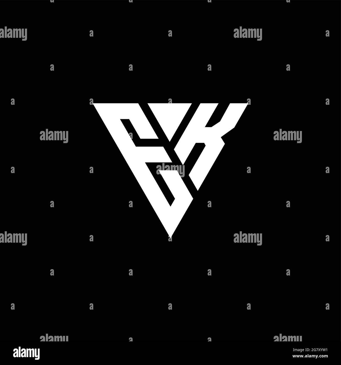 EK Logo letter monogram with triangle shape design template isolated on ...
