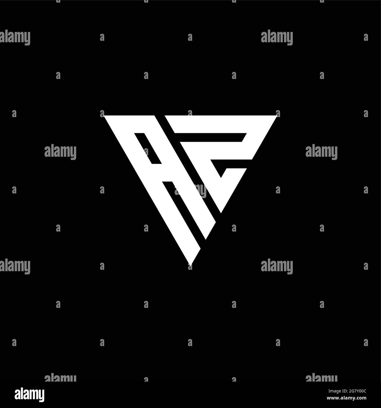 AZ Logo letter monogram with triangle shape design template isolated on ...