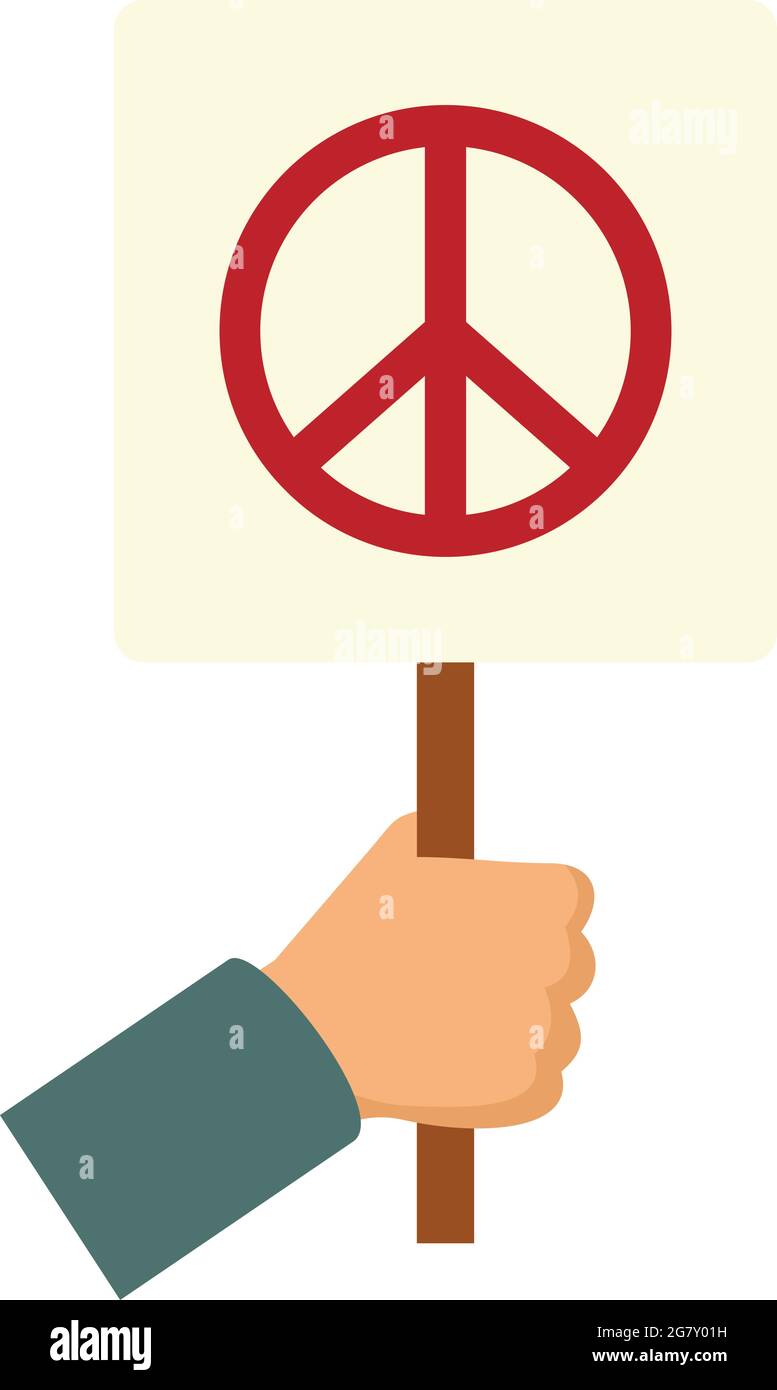 Peace symbol protest icon. Flat illustration of peace symbol protest ...