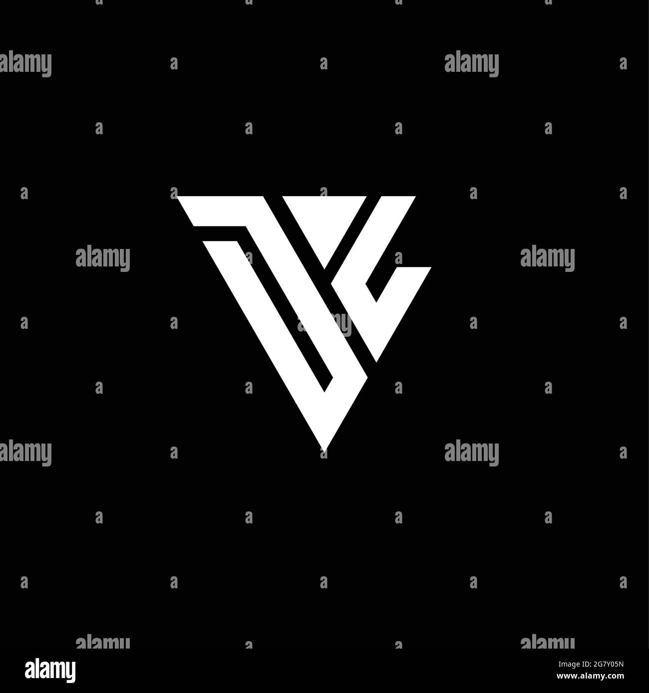 DL Logo letter monogram with triangle shape design template isolated on ...