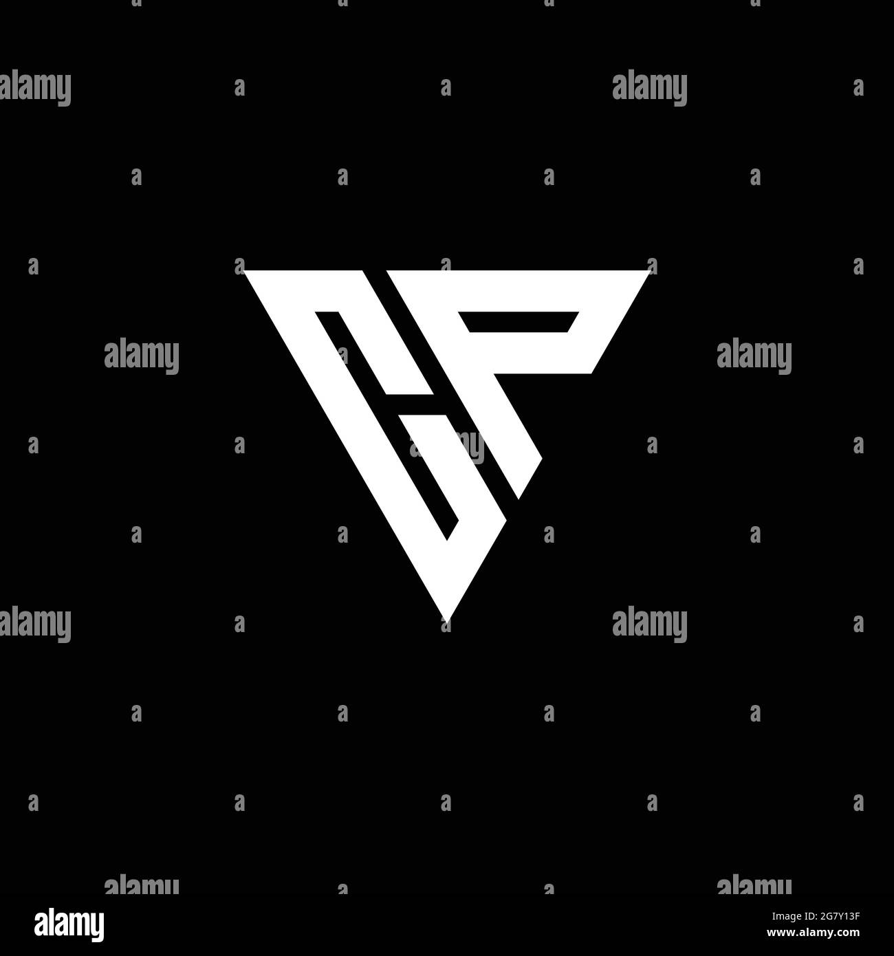 CP Logo letter monogram with triangle shape design template isolated on ...