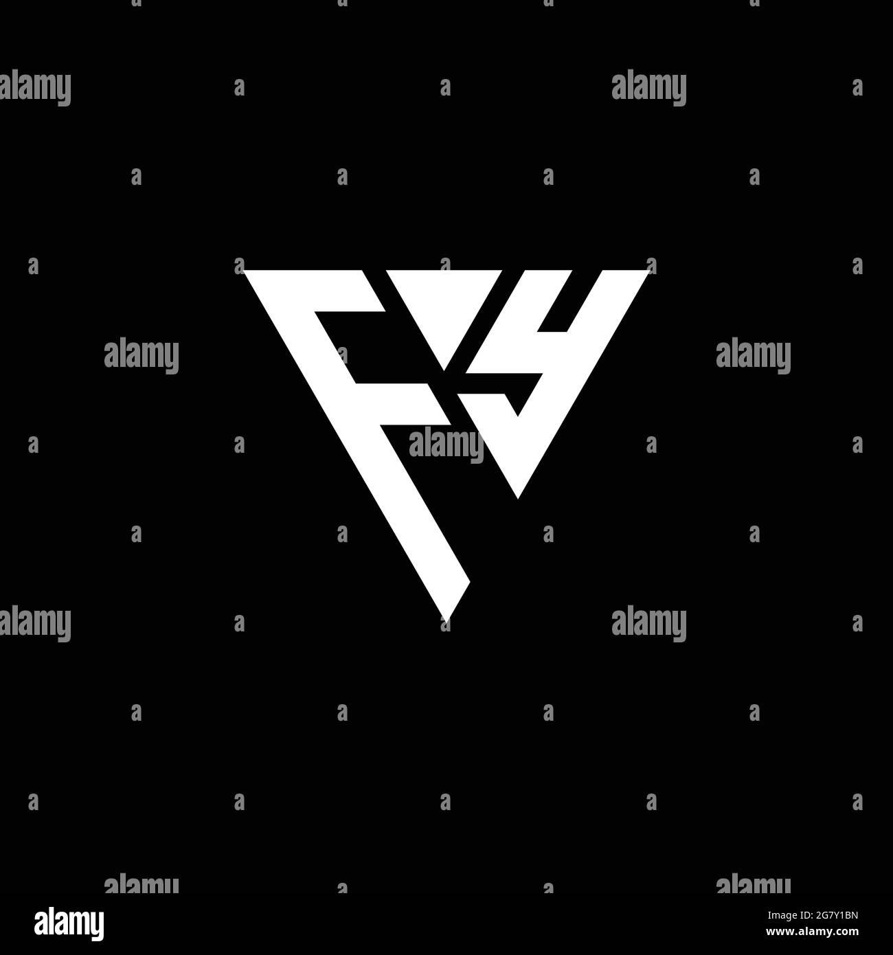 FY Logo letter monogram with triangle shape design template isolated on ...