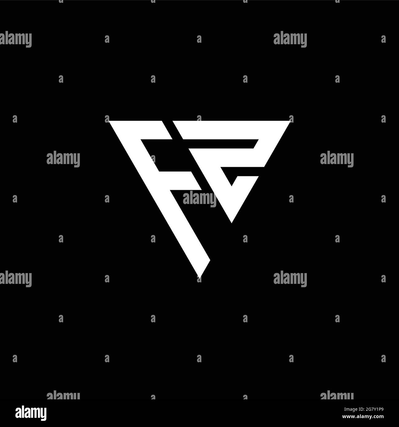 FZ Logo letter monogram with triangle shape design template isolated on ...