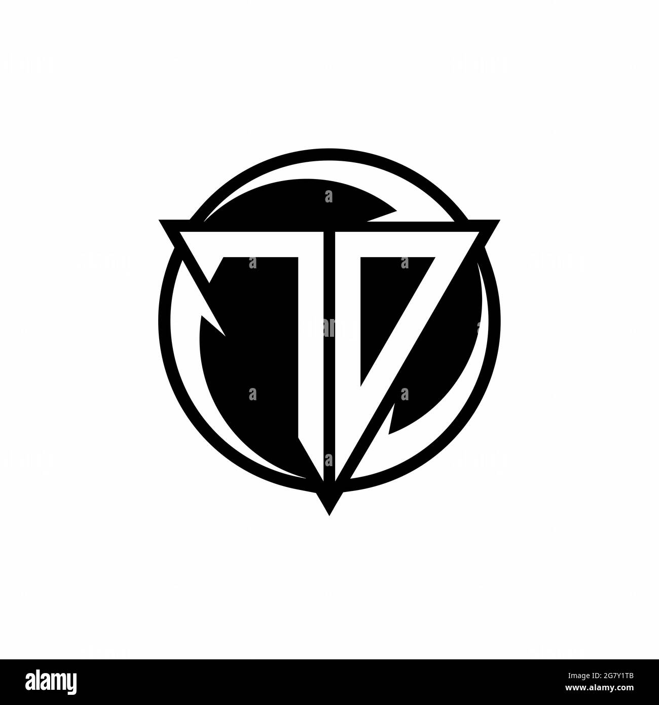 TO logo with triangle shape and circle rounded design template isolated on white background Stock Vector