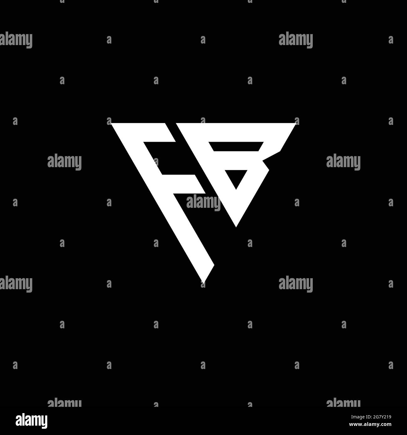 FB Logo letter monogram with triangle shape design template isolated on ...