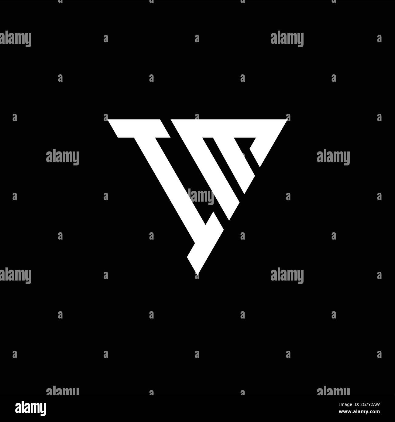IM Logo letter monogram with triangle shape design template isolated on black background Stock Vector