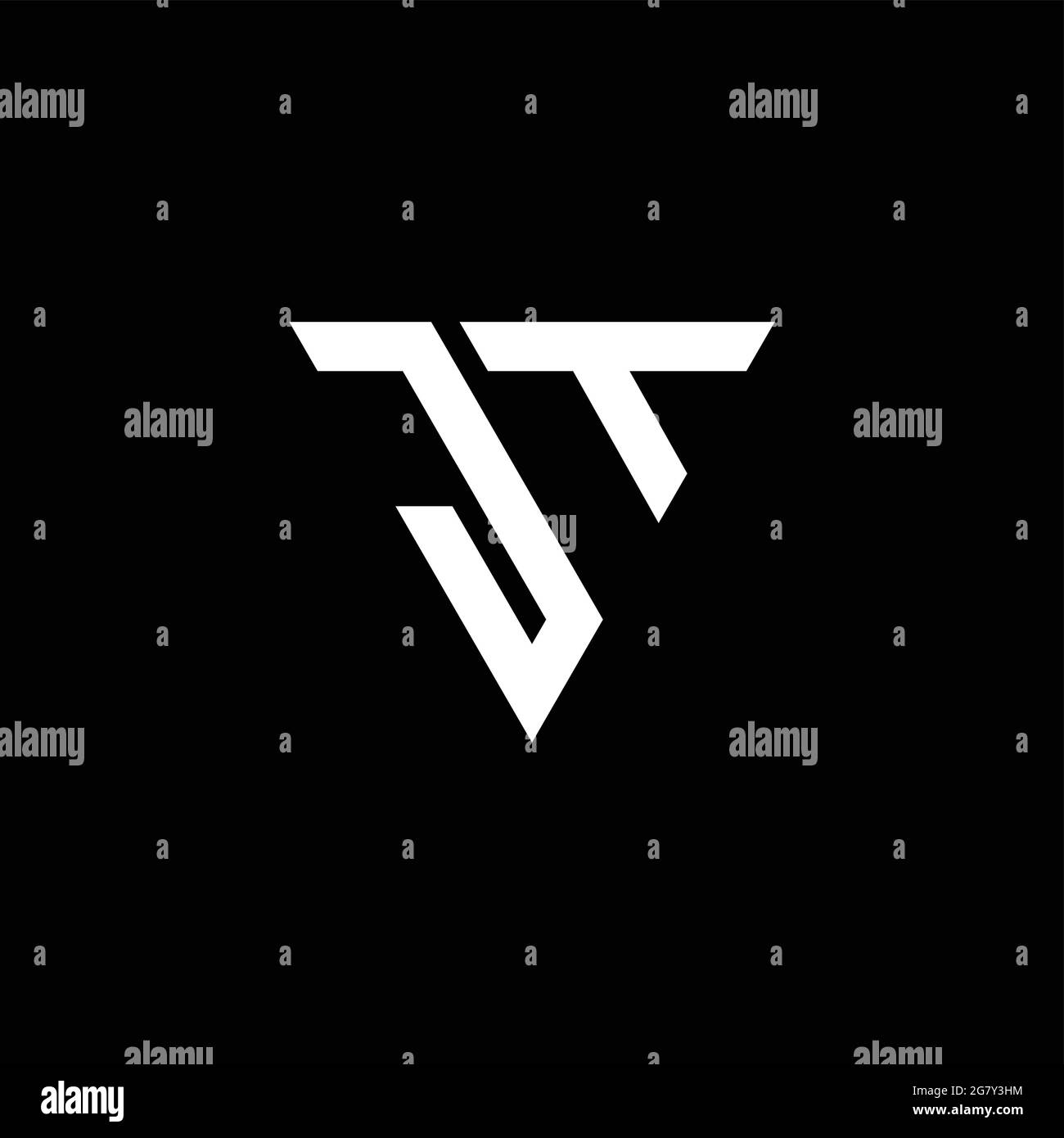 JT Logo letter monogram with triangle shape design template isolated on ...
