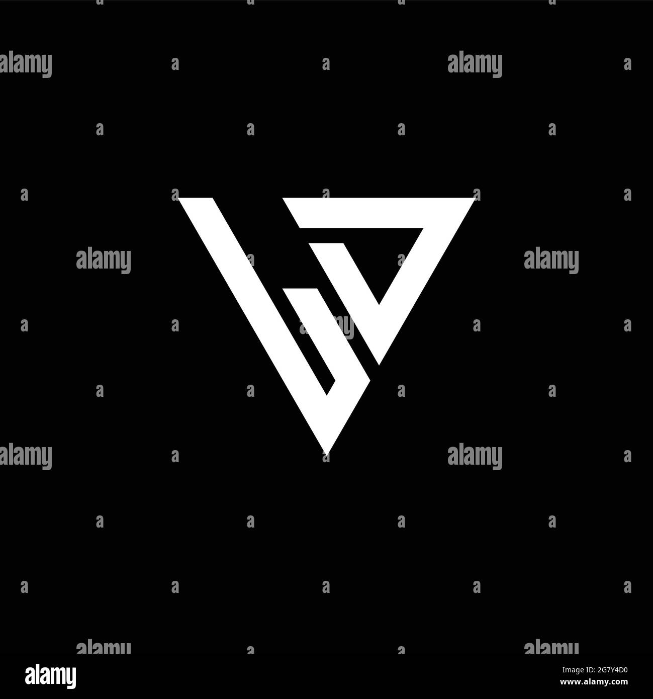 LD Logo letter monogram with triangle shape design template isolated on ...