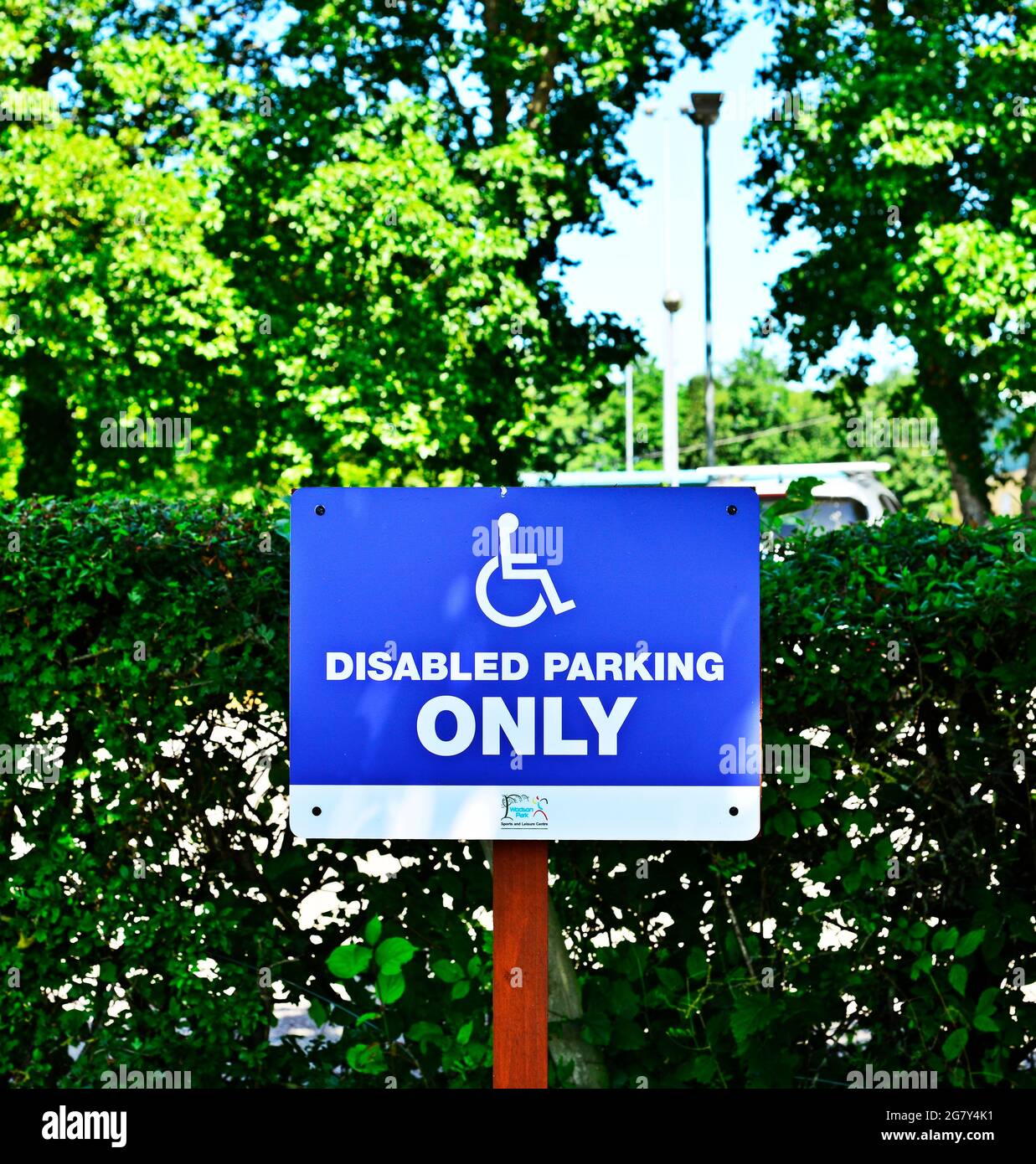 Parking space for disabled sign Stock Photo