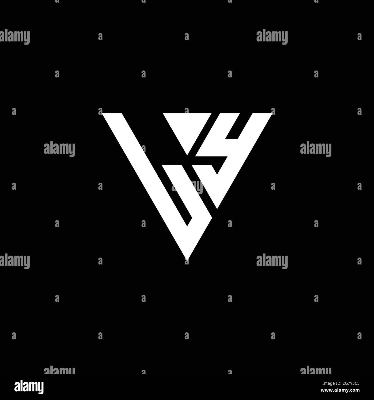 LY Logo letter monogram with triangle shape design template isolated on black background Stock Vector