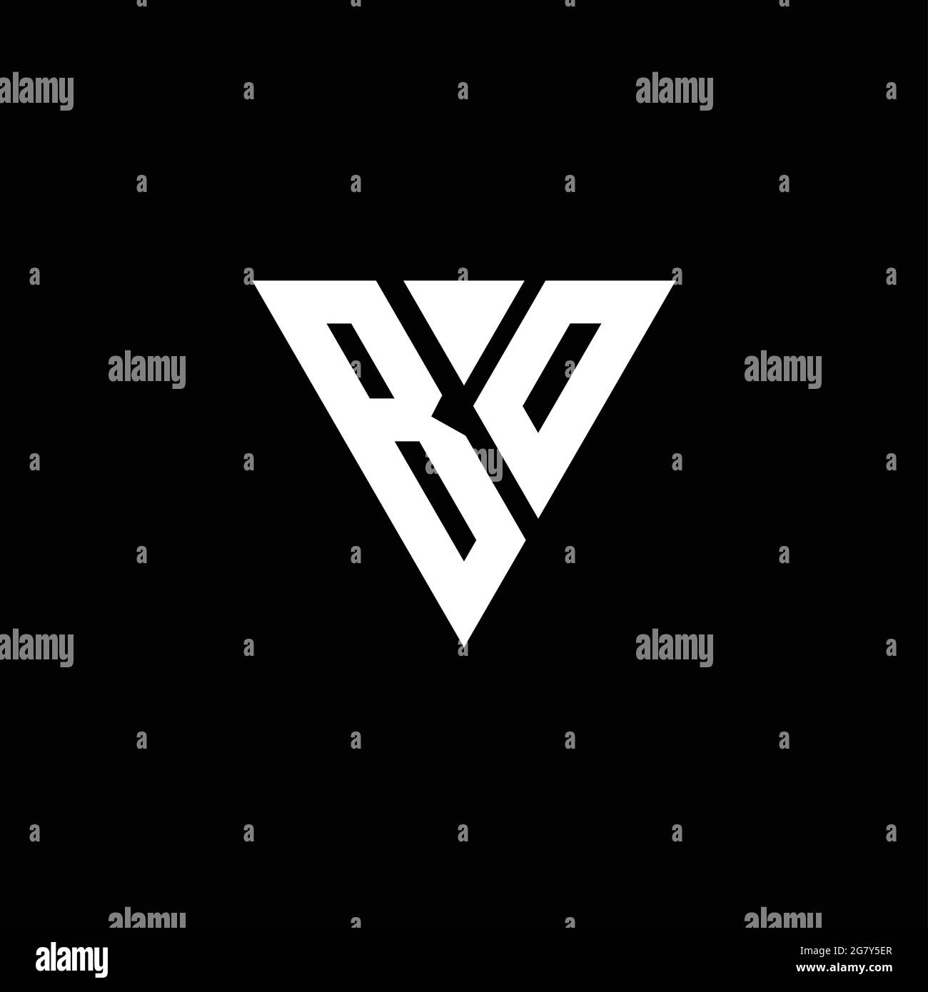 BO Logo letter monogram with triangle shape design template isolated on ...