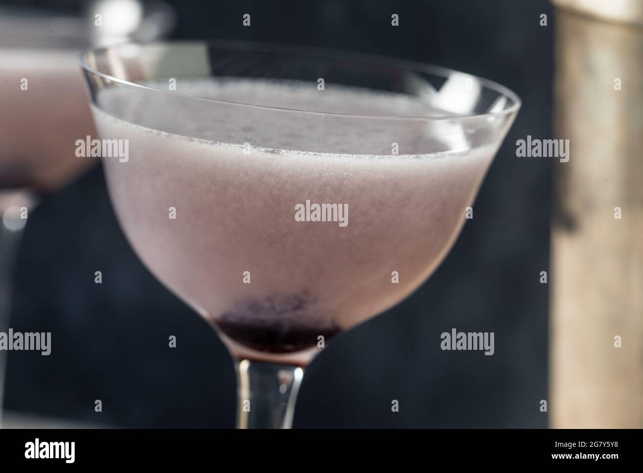 Boozy Refreshing Aviation Cocktail with Gin and Violette Stock Photo
