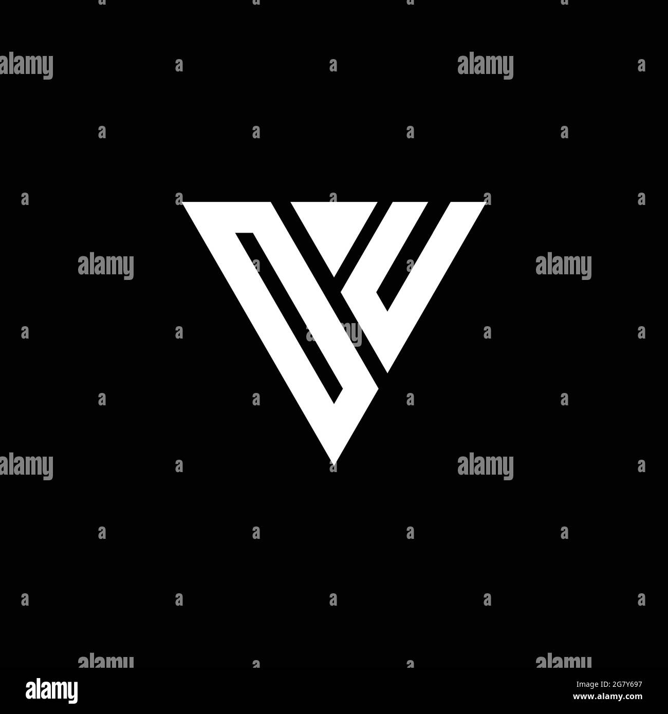 OU Logo letter monogram with triangle shape design template isolated on black background Stock Vector