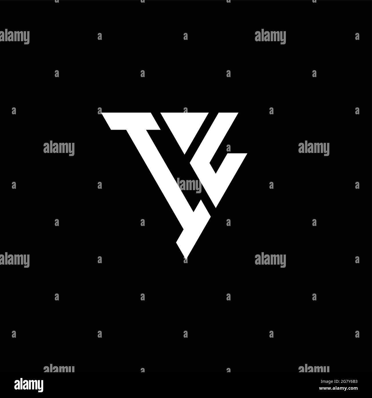 IL Logo letter monogram with triangle shape design template isolated on black background Stock Vector