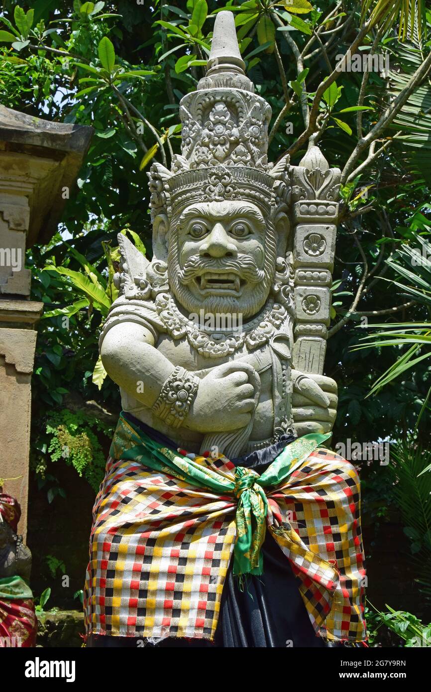 Sculpture of a Balinese temple guardian Stock Photo