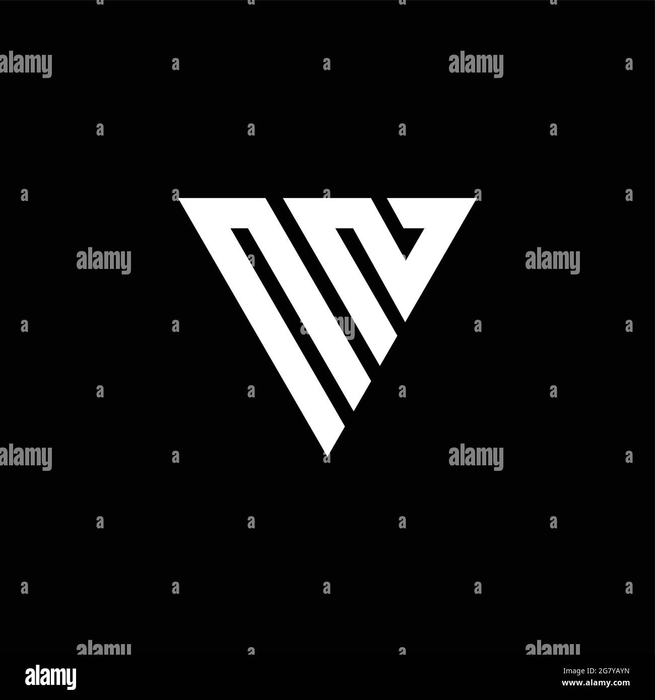 NN Logo letter monogram with triangle shape design template isolated on black background Stock Vector