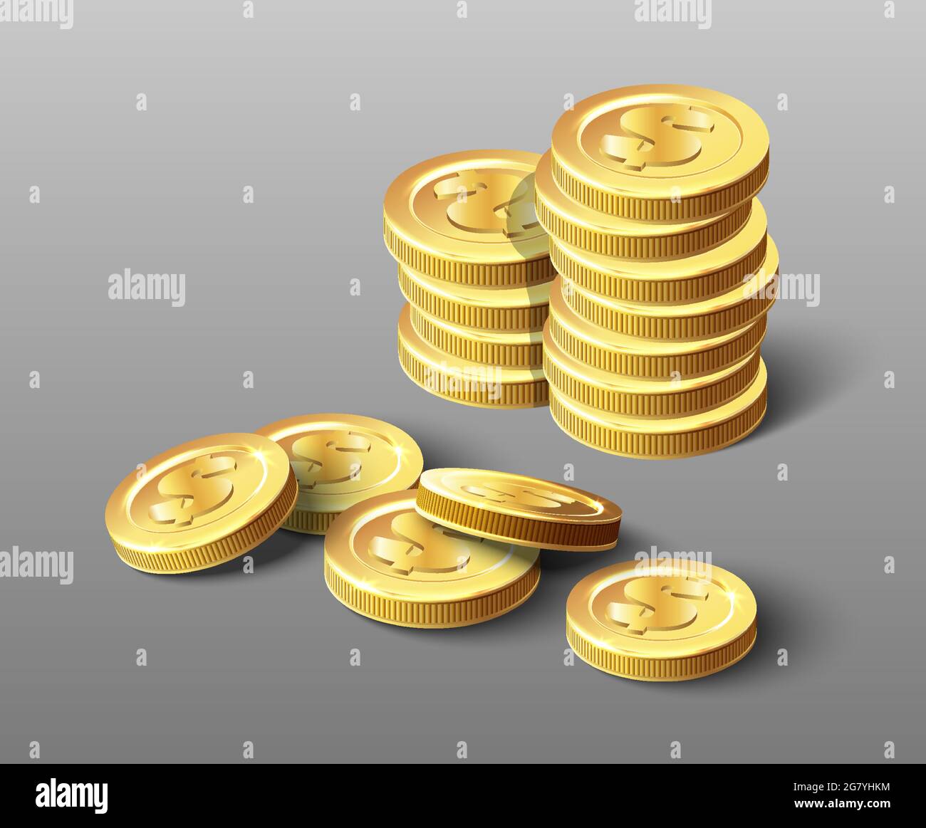 3d realistic vector icon of golden pile of coins Stock Vector Image ...