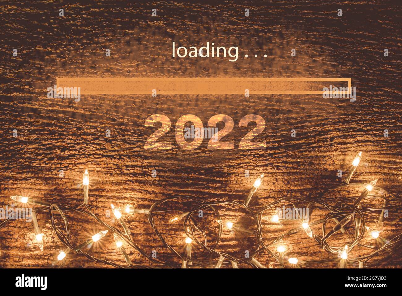 Year 2022, 2022 computer screen with glitter and copy space on the