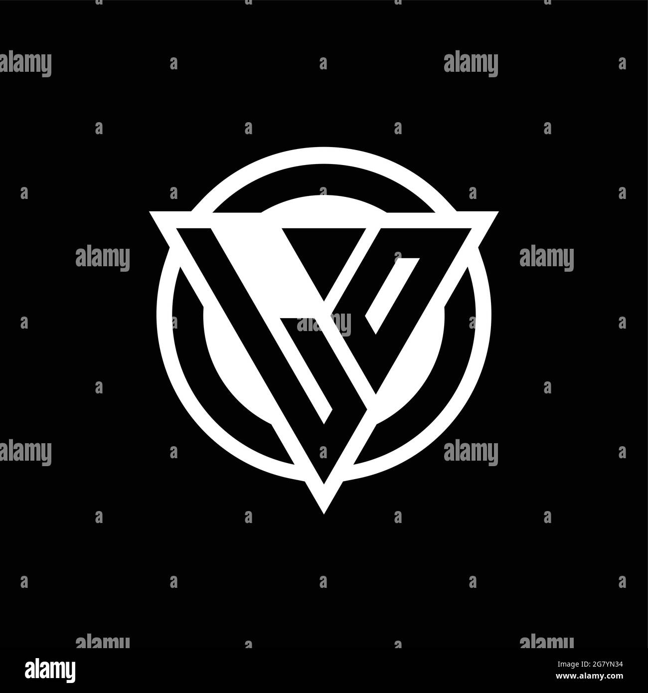 LO logo with negative space triangle shape and circle rounded design ...