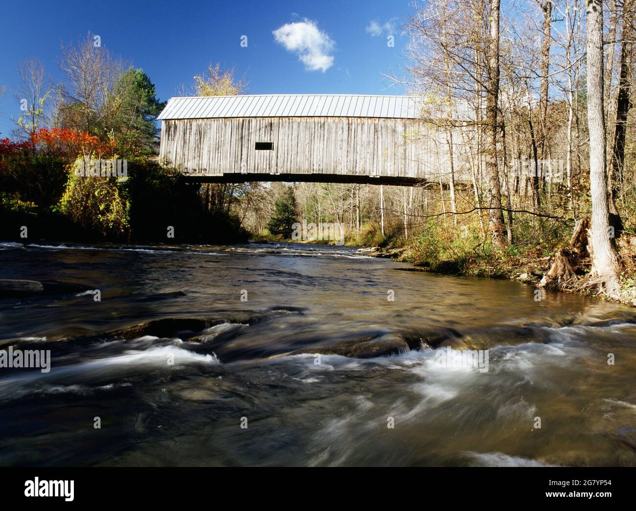 Flint Covered Bridge in Vermont Stock Photo