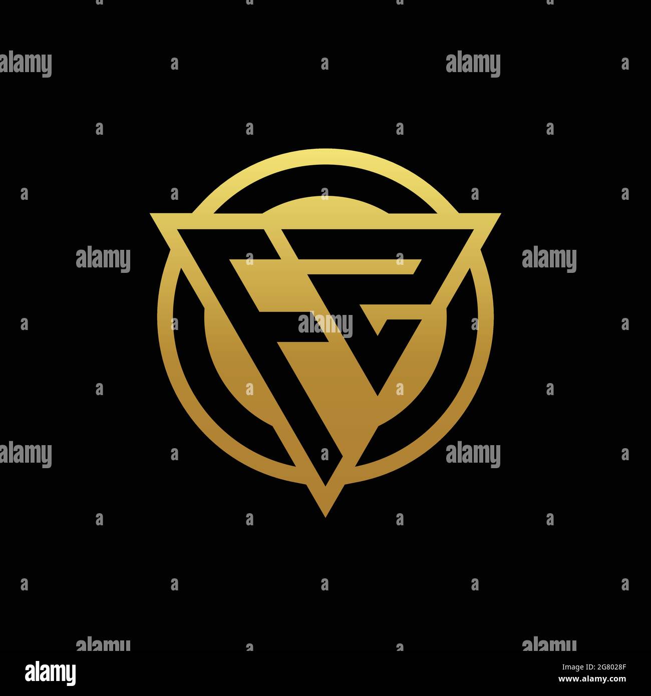 FZ logo monogram with triangle shape and circle rounded style isolated ...