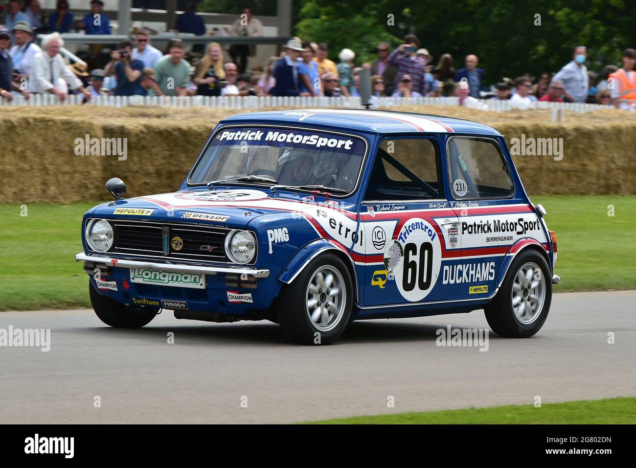 Nick Swift, Mini Clubman 1275 GT, Tin Top Titans, The Maestros - Motorsport's Great All-Rounders, Goodwood Festival of Speed, Goodwood House, Chichest Stock Photo