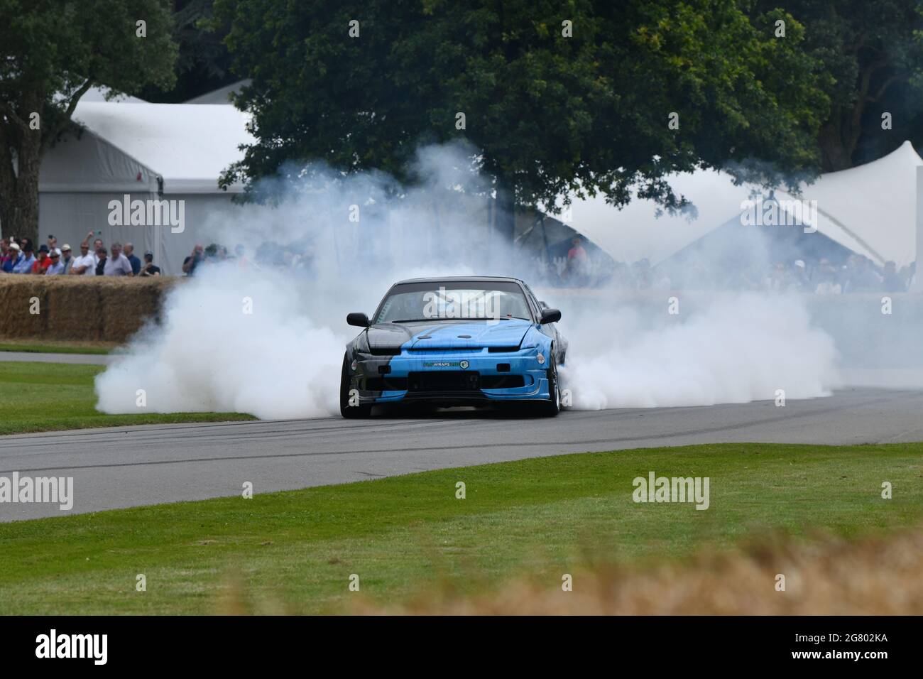 Even smoke from both sides, George Barclay, Nissan Silvia S13 200SX, Driftkana, The Maestros - Motorsport's Great All-Rounders, Goodwood Festival of S Stock Photo