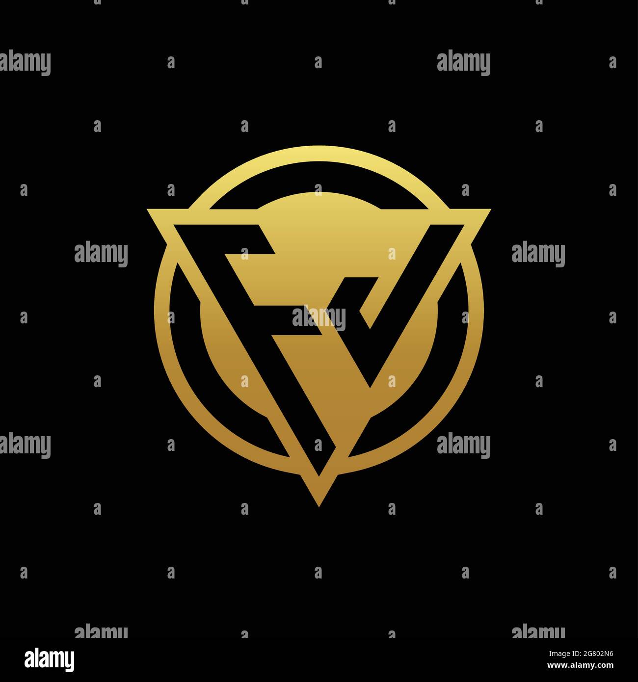 FJ logo monogram with triangle shape and circle rounded style isolated ...