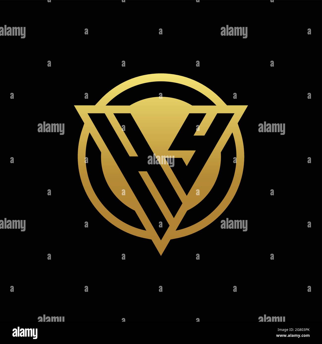 HY logo monogram with triangle shape and circle rounded style isolated on  gold colors and black background design template Stock Vector Image & Art -  Alamy