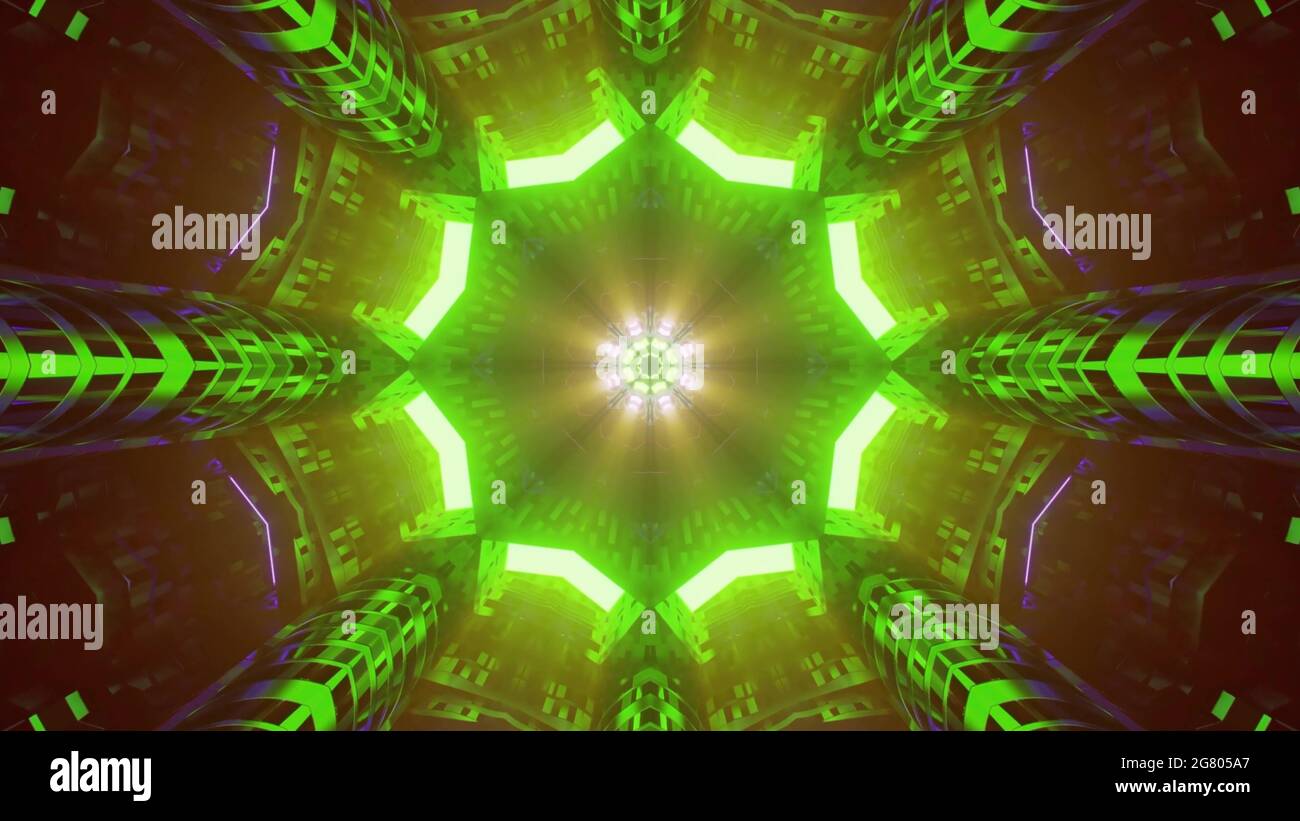 Futuristic background with geometric shapes and glowing neon lights ...