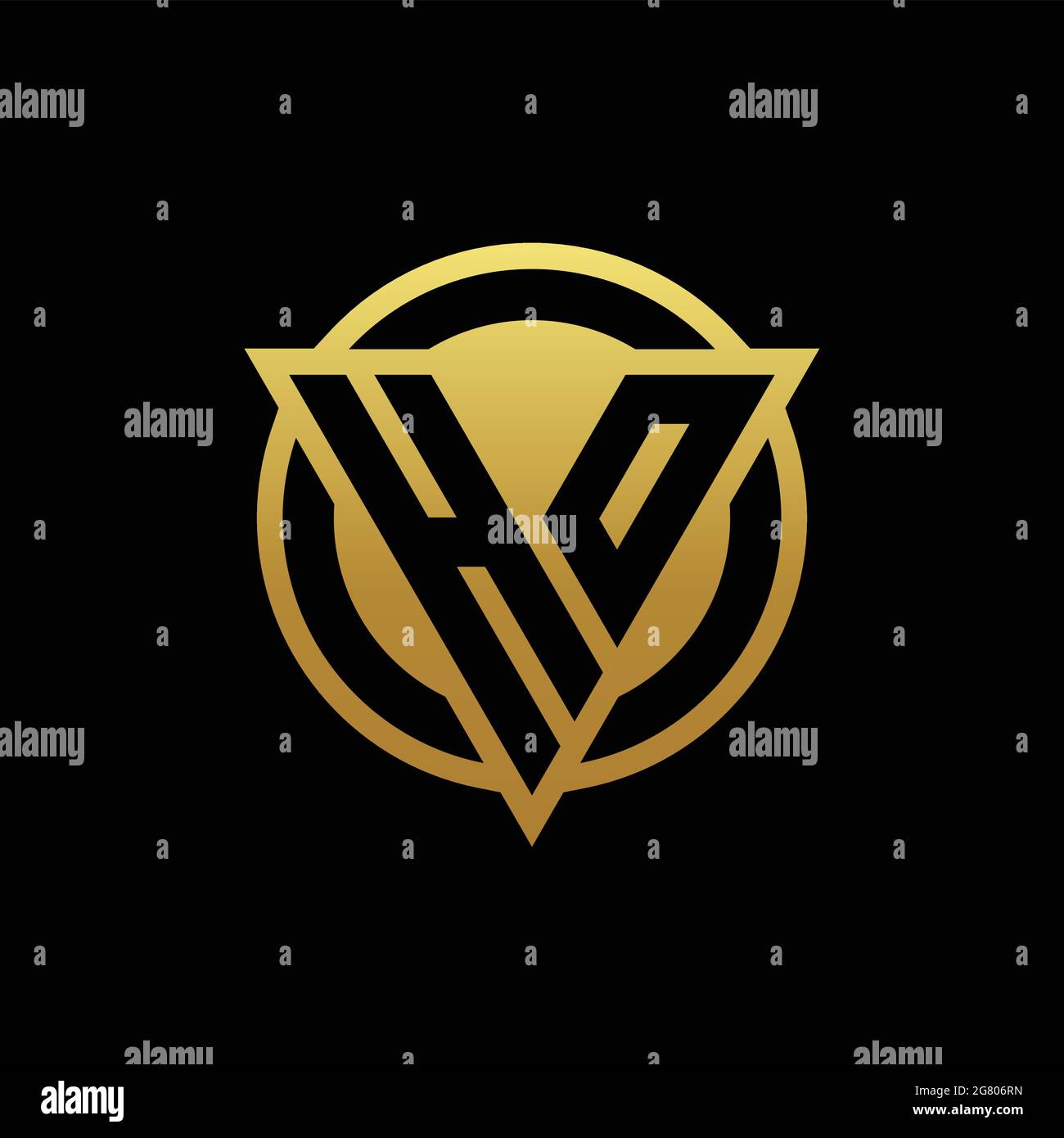 HO logo monogram with triangle shape and circle rounded style isolated ...