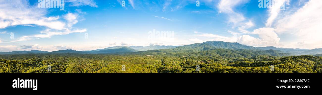 Aerial panorama of the Great Smoky Mountains National Park Stock Photo