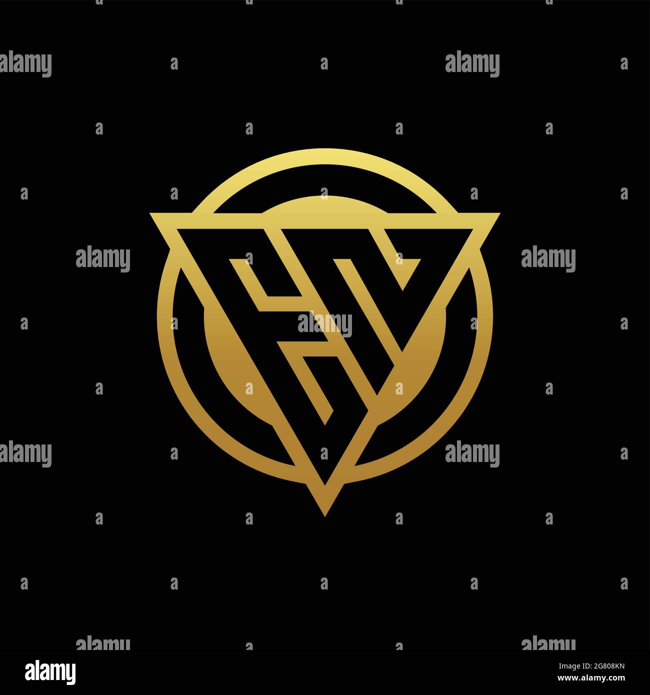 EN logo monogram with triangle shape and circle rounded style isolated ...