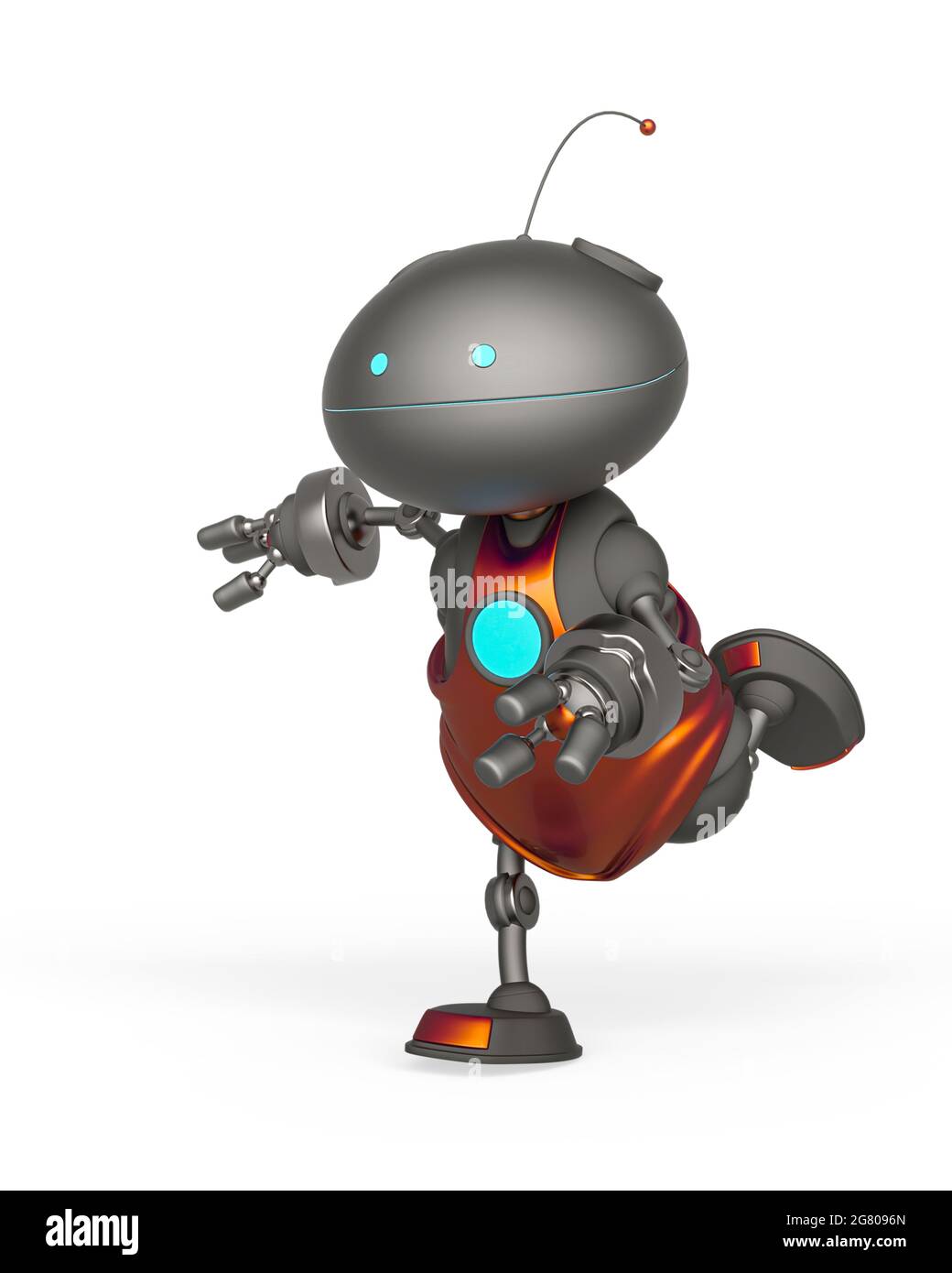 mini bot is speeding up in white background, 3d illustration Stock ...