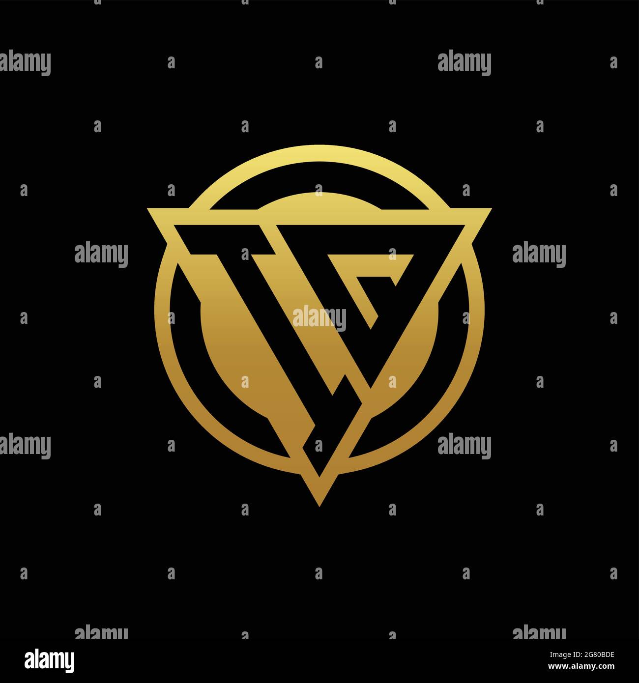 FX Logo Monogram with Emblem Line Style Isolated on Gold Colors