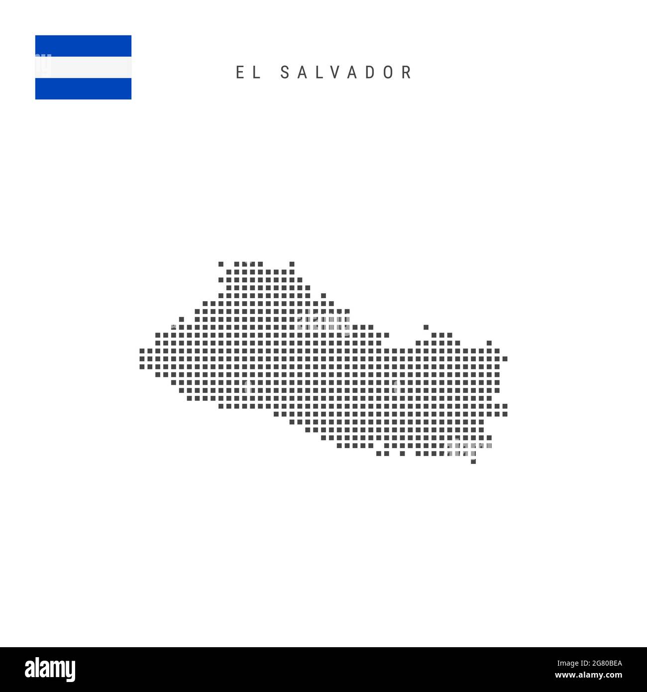 Square dots pattern map of El Salvador. Salvadoran dotted pixel map ...