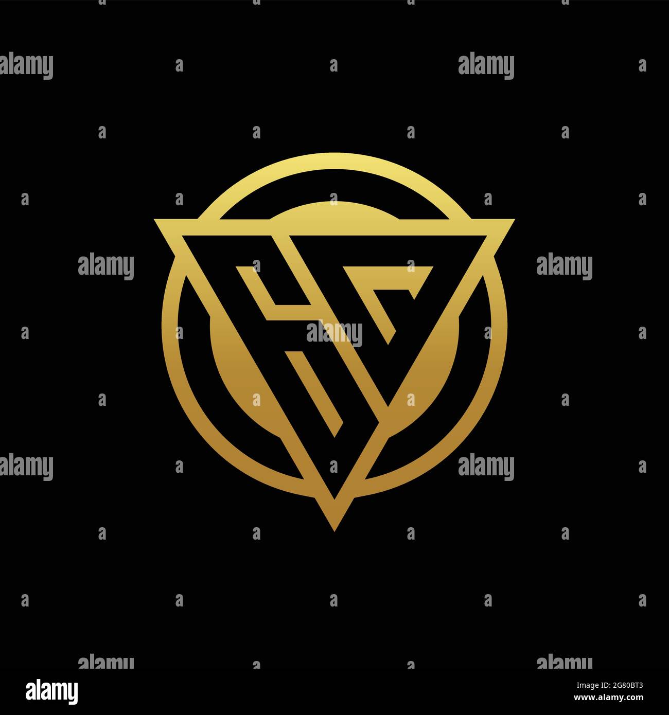 GQ logo monogram with triangle shape and circle rounded style isolated ...