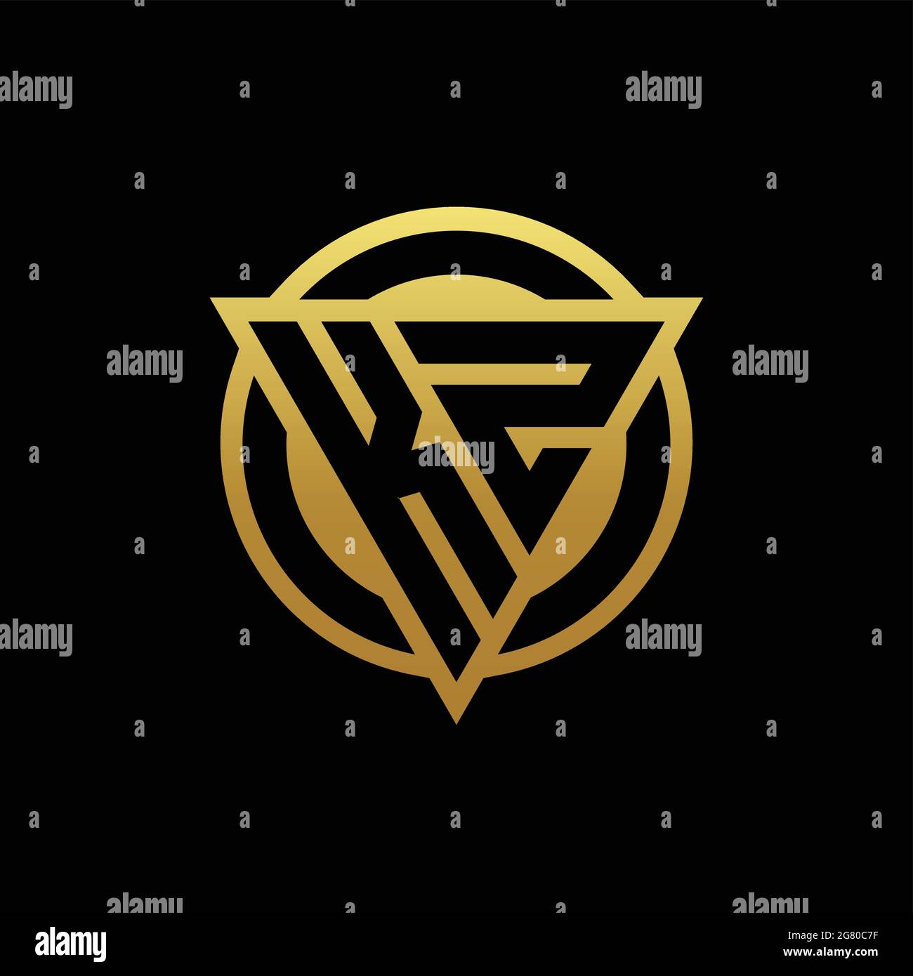 KZ logo monogram with triangle shape and circle rounded style isolated ...