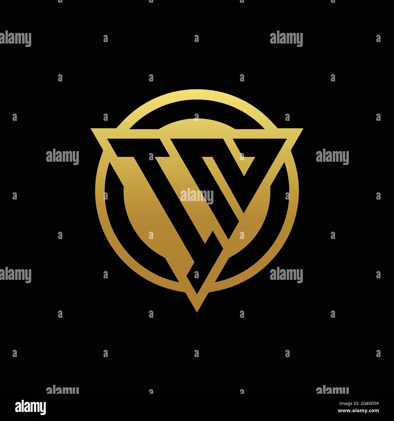 IN logo monogram with triangle shape and circle rounded style isolated ...