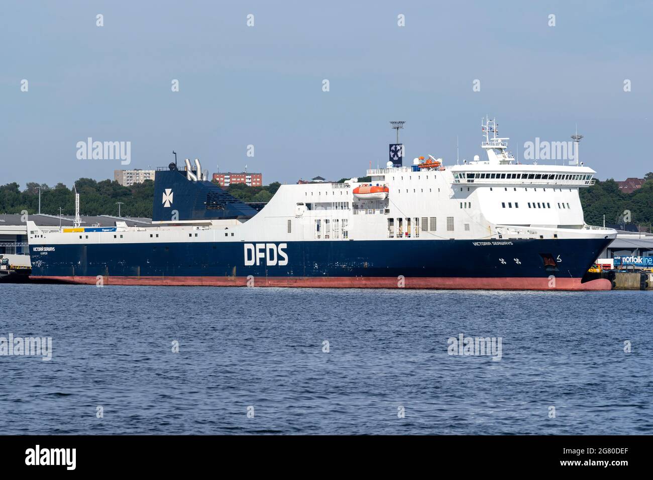 DFDS ferry VICTORIA SEAWAYS in the port of Kiel on the Kiel to Klaipeda  route Stock Photo - Alamy