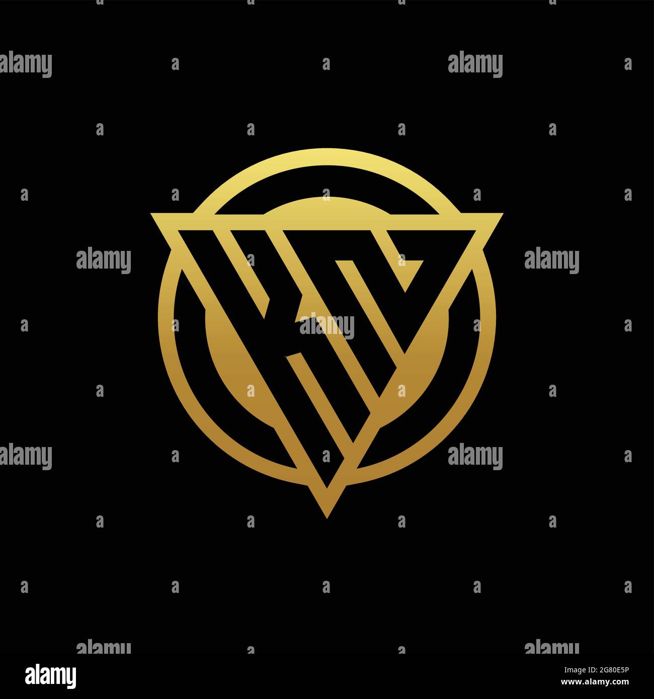 KN logo monogram with triangle shape and circle rounded style isolated ...